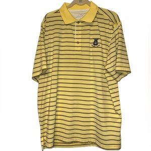 Bobby Jones X-H20 Performance Windmill Lakes Yellow Striped Polo Golf Shirt XL